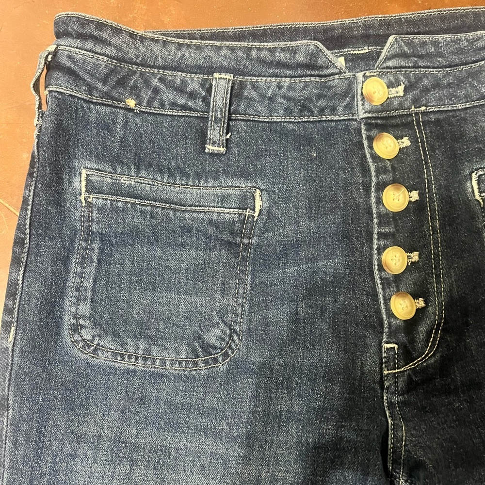 Anthropologie Pilcro High-Rise Slim Utility Jeans size 29 denim dark - Picture 4 of 7